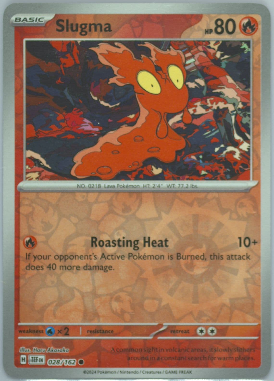 Slugma Reverse Holo (028) 2024 Pokemon Tef EN-Temporal Forces