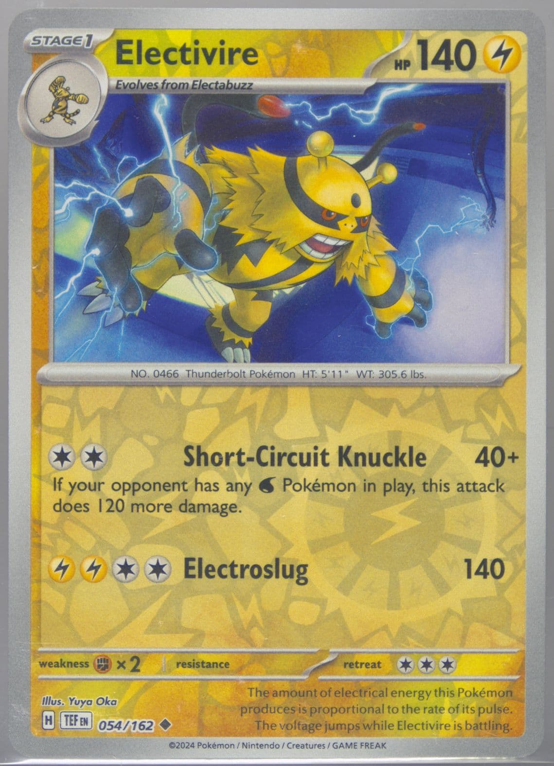 Electivire Reverse Holo (054) 2024 Pokemon Tef EN-Temporal Forces