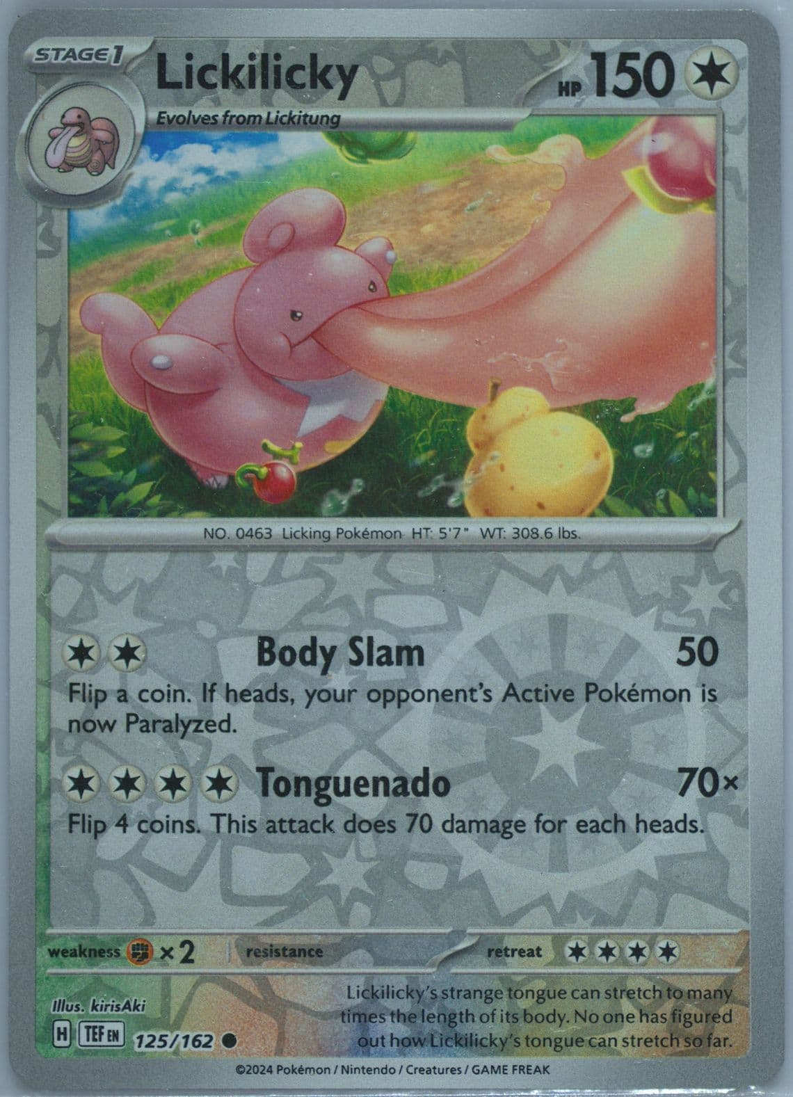 Lickilicky Reverse Holo (125) 2024 Pokemon Tef EN-Temporal Forces