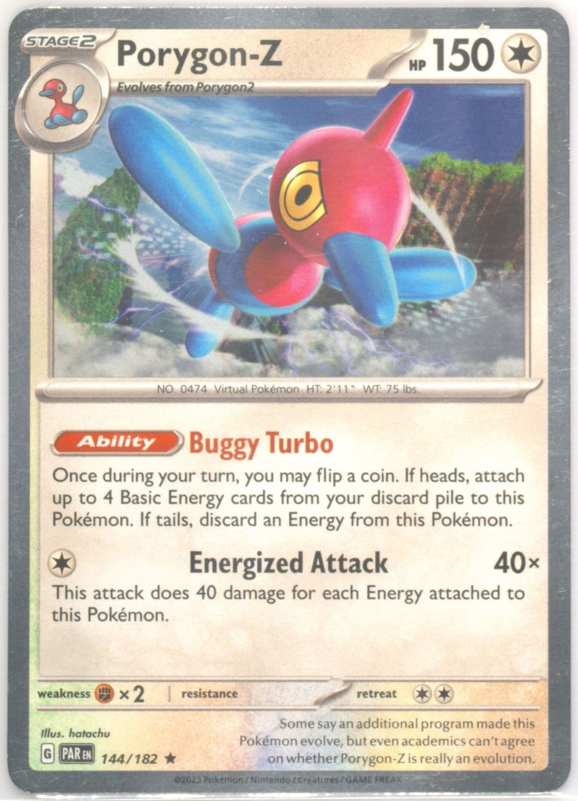 Porygon-Z Twilight Masquerade Premium Checklane Blister (144) 2023 Pokemon Par EN-Paradox Rift