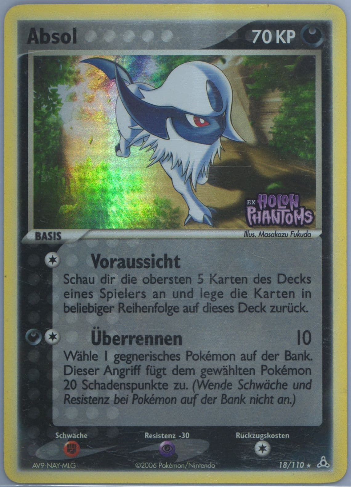 Absol-Reverse Foil German (18) 2006 Pokemon EX Holon Phantoms