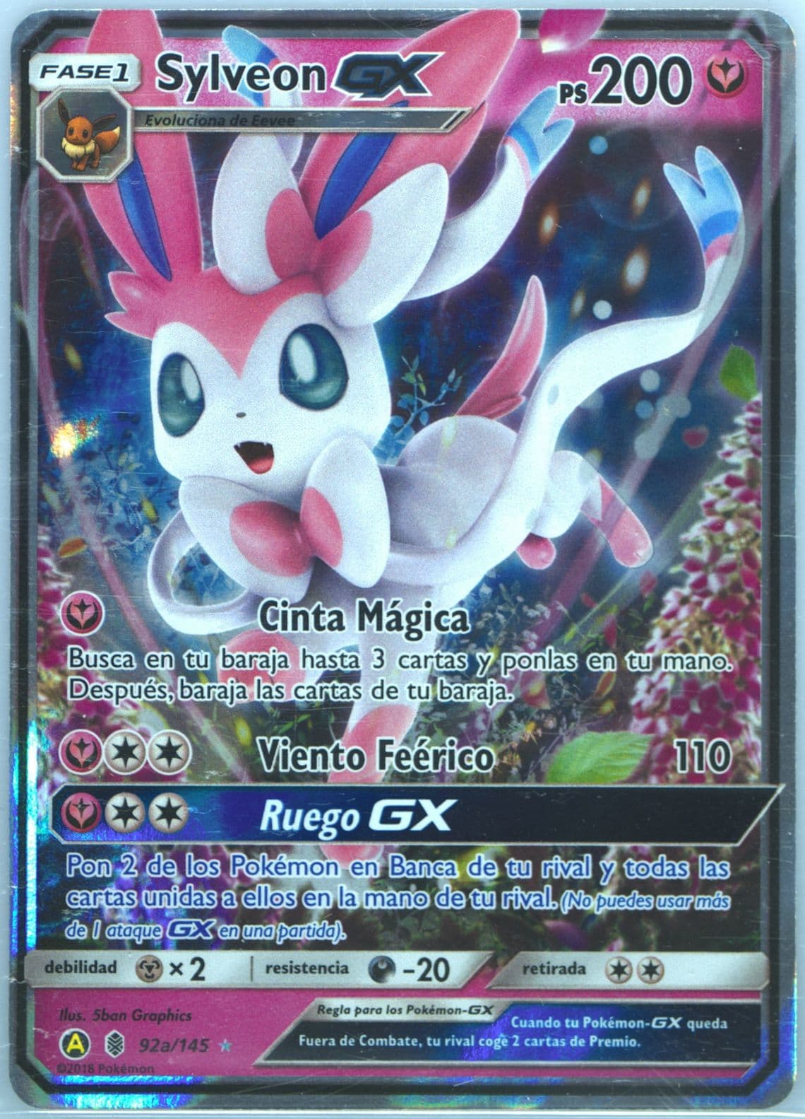 Sylveon GX Yellow A Alternate Art-Spanish (92a) 2017 Pokemon Sun & Moon Guardians Rising