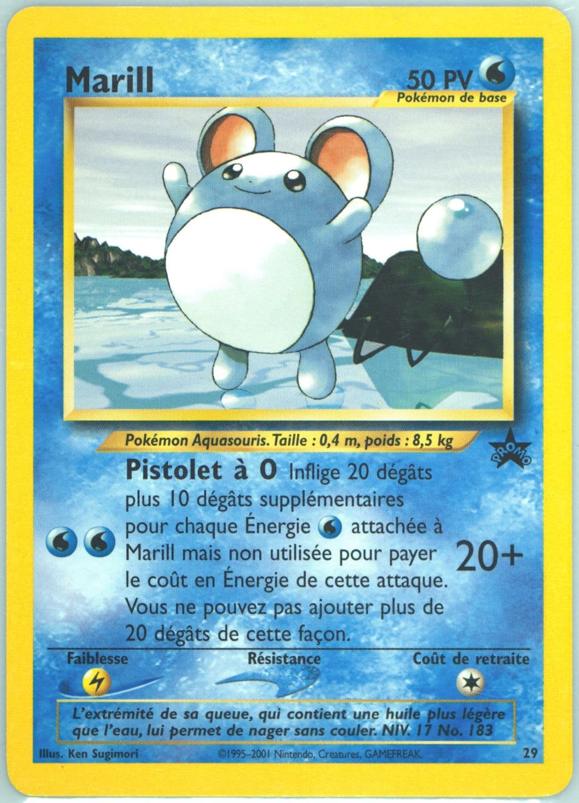 Marill Pokemon League-French (29) 2000 Pokemon Promo Black Star