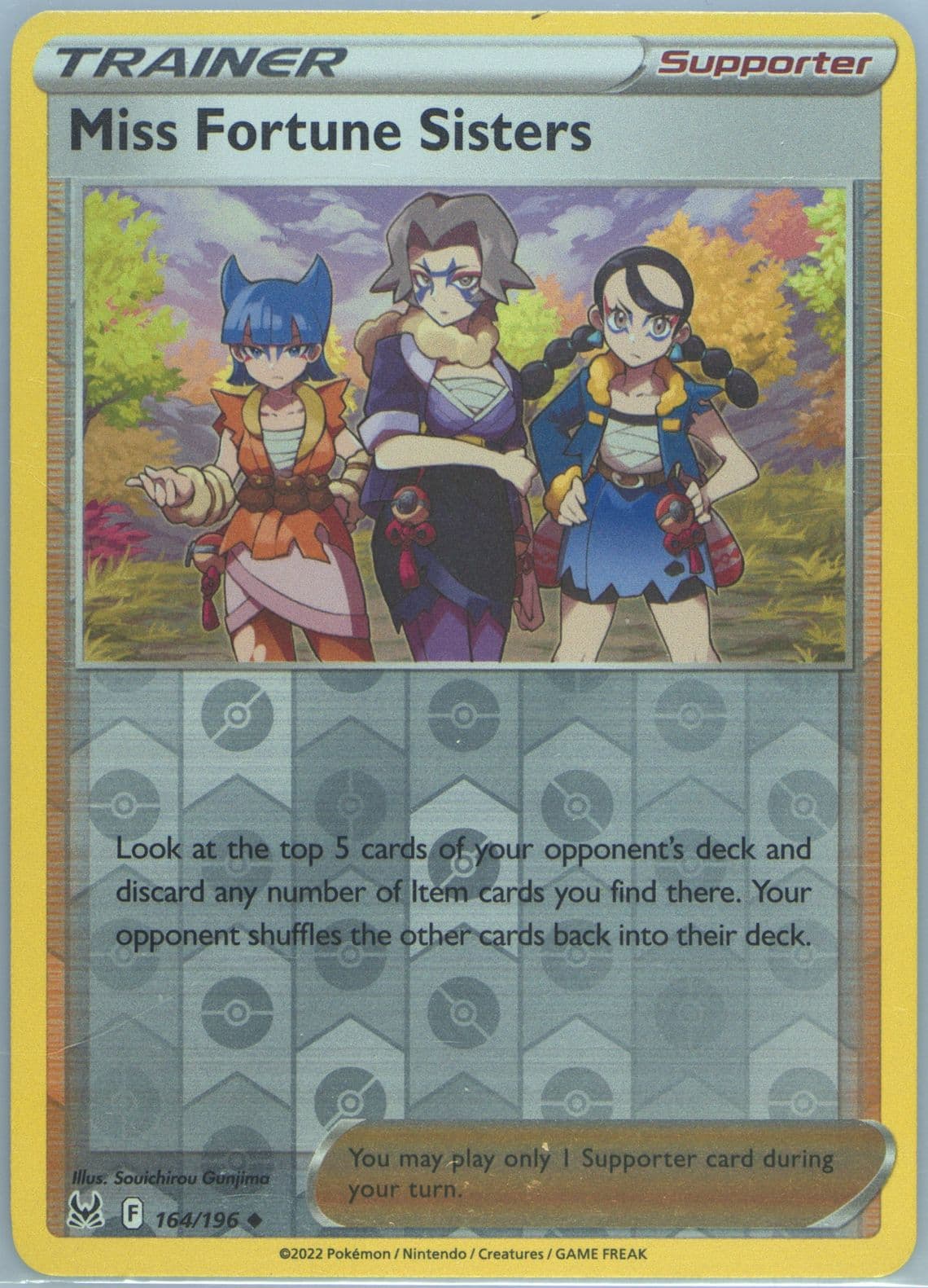 Miss Fortune Sisters-Reverse Foil (164) 2022 Pokemon Sword & Shield Lost Origin