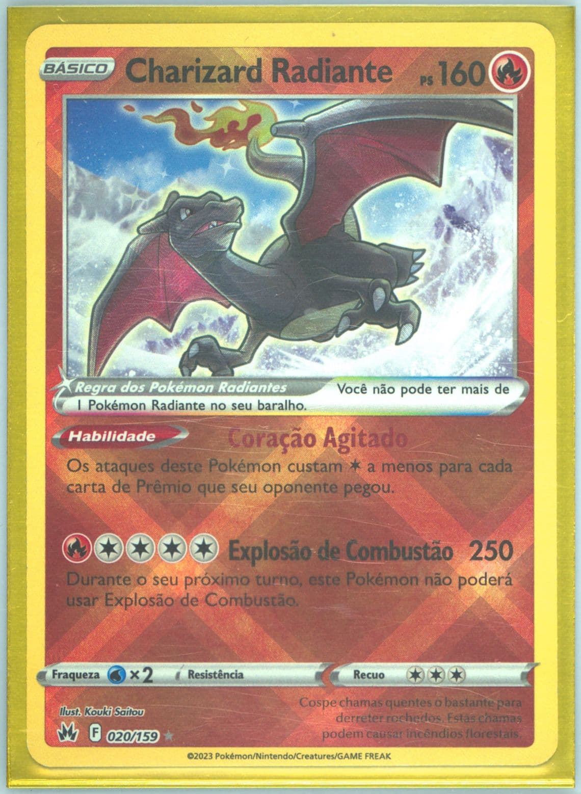 Charizard Radiante Portuguese (020) 2023 Pokemon Sword and Shield Crown Zenith
