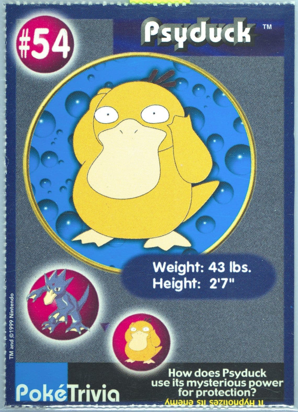 Psyduck Perforated (54) 1999 Pokemon Burger King