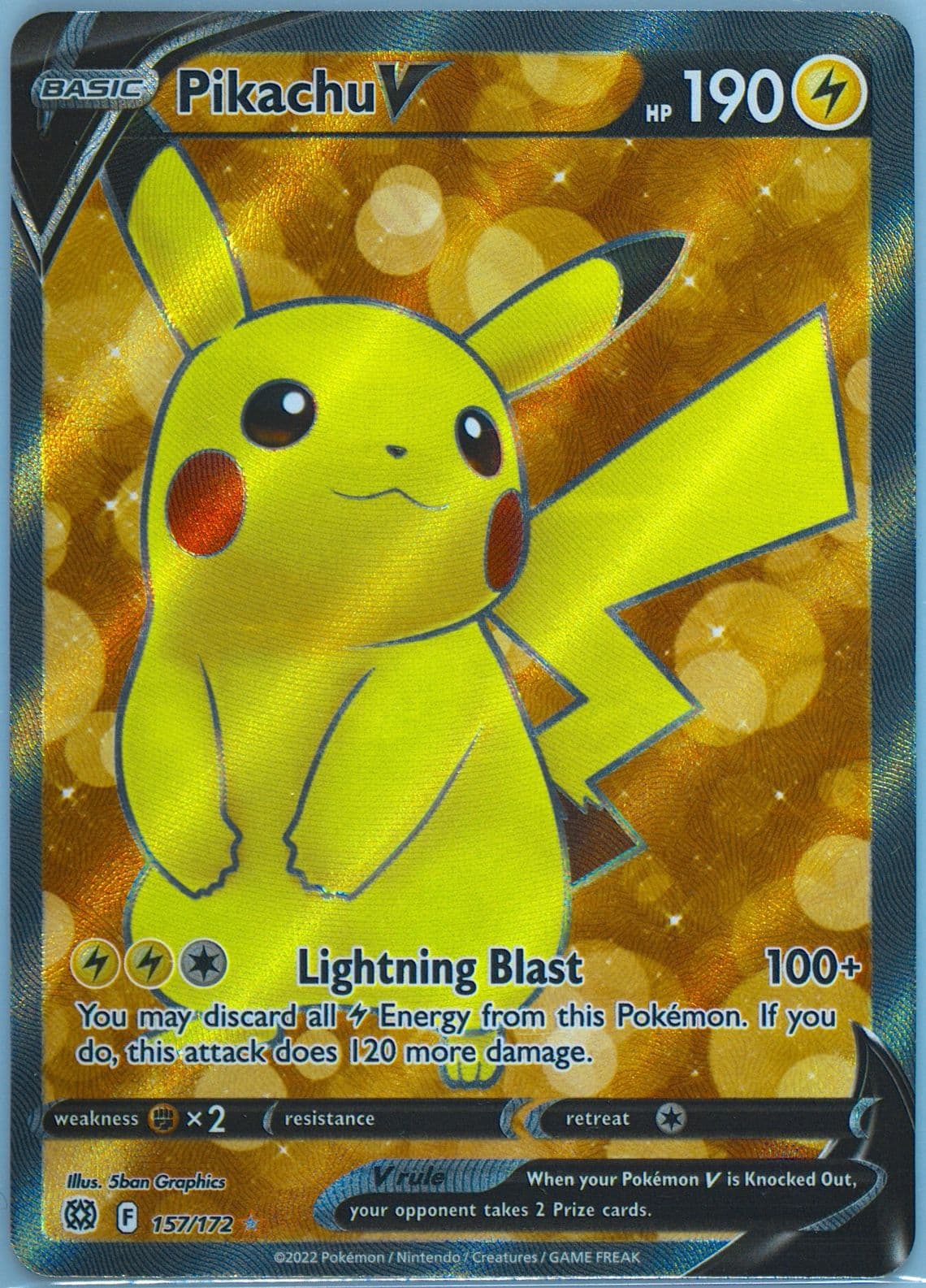 Full Art/Pikachu V Inverted Back (157) 2022 Pokemon Sword & Shield Brilliant Stars