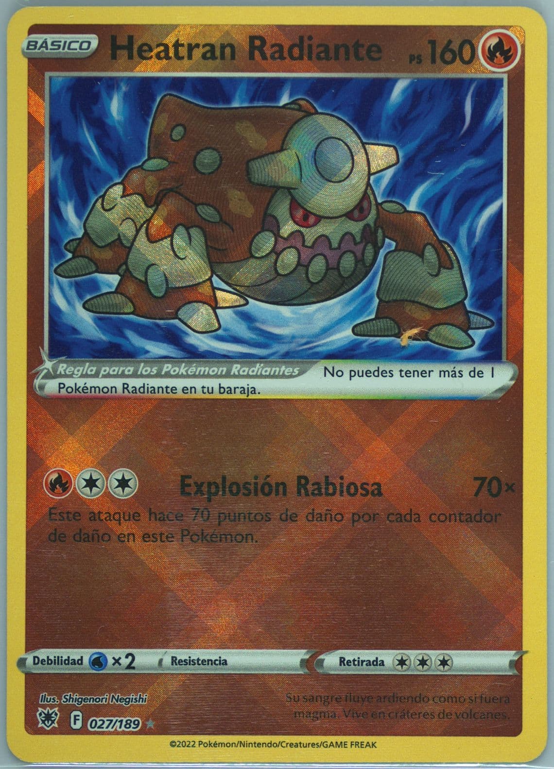 Heatran Radiante Spanish (027) 2022 Pokemon Sword & Shield Astral Radiance