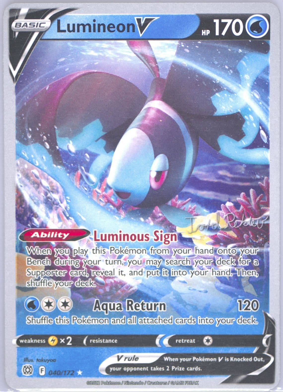 Lumineon V (040) 2024 Pokemon 2023 World Championship Deck: Psychic Elegance