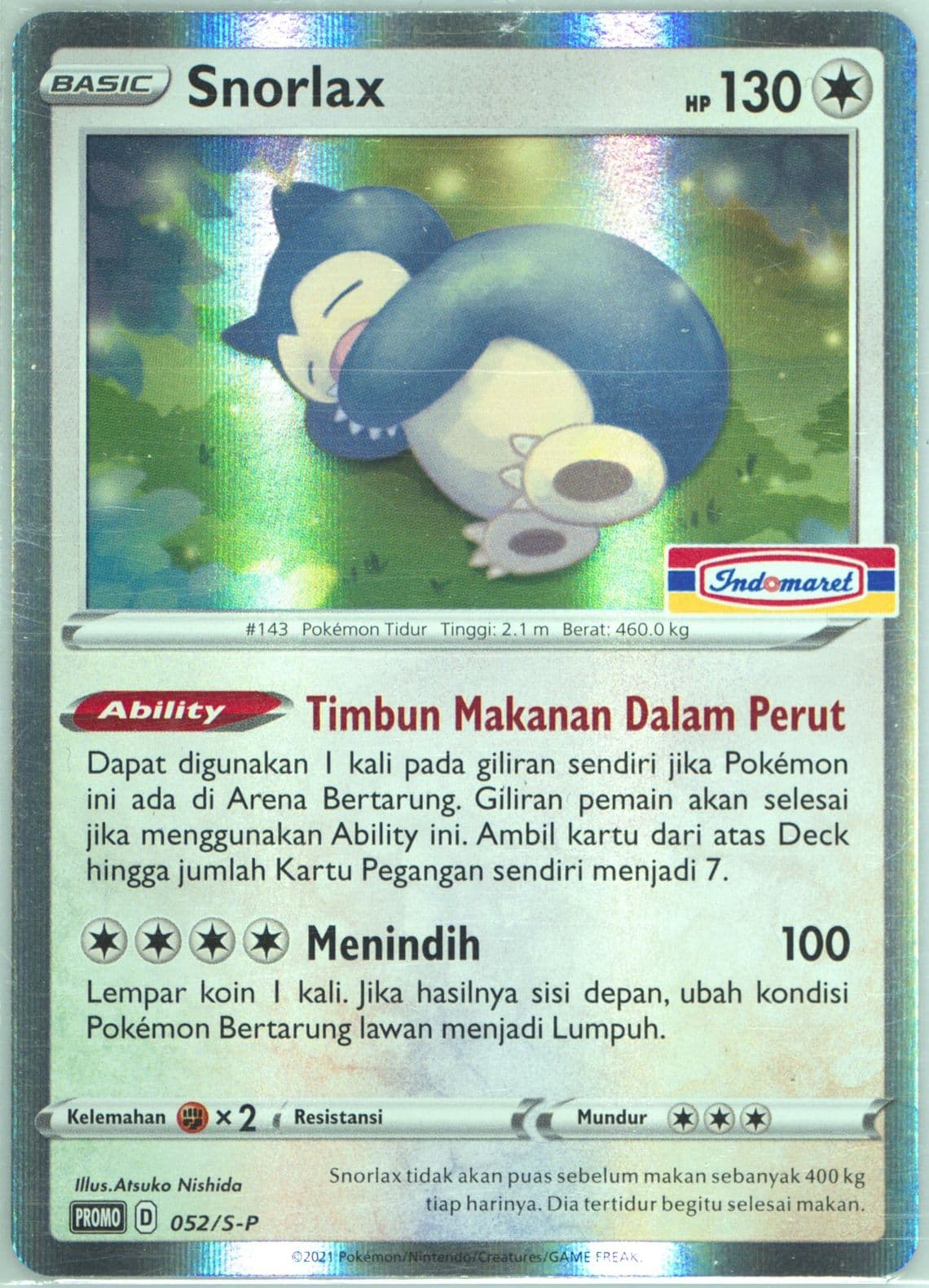 Snorlax-Holo Indomaret Booster Pack (052) 2021 Pokemon Indonesian S Promo