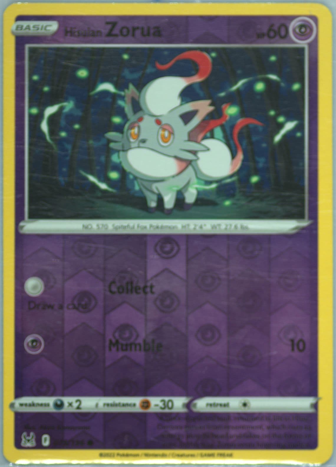 Hisuian Zorua-Reverse Foil (075) 2022 Pokemon Sword & Shield Lost Origin