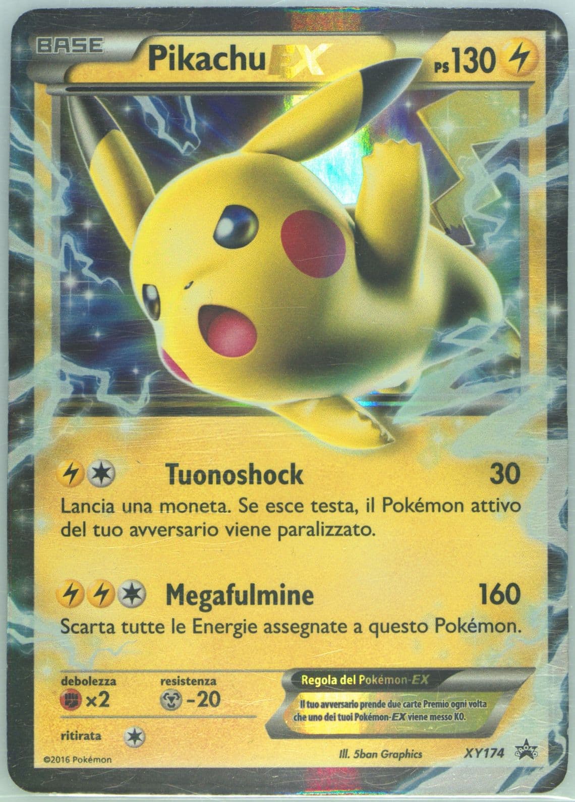 Pikachu EX Battle Heart Tins-Italian (XY174) 2016 Pokemon XY Black Star Promo