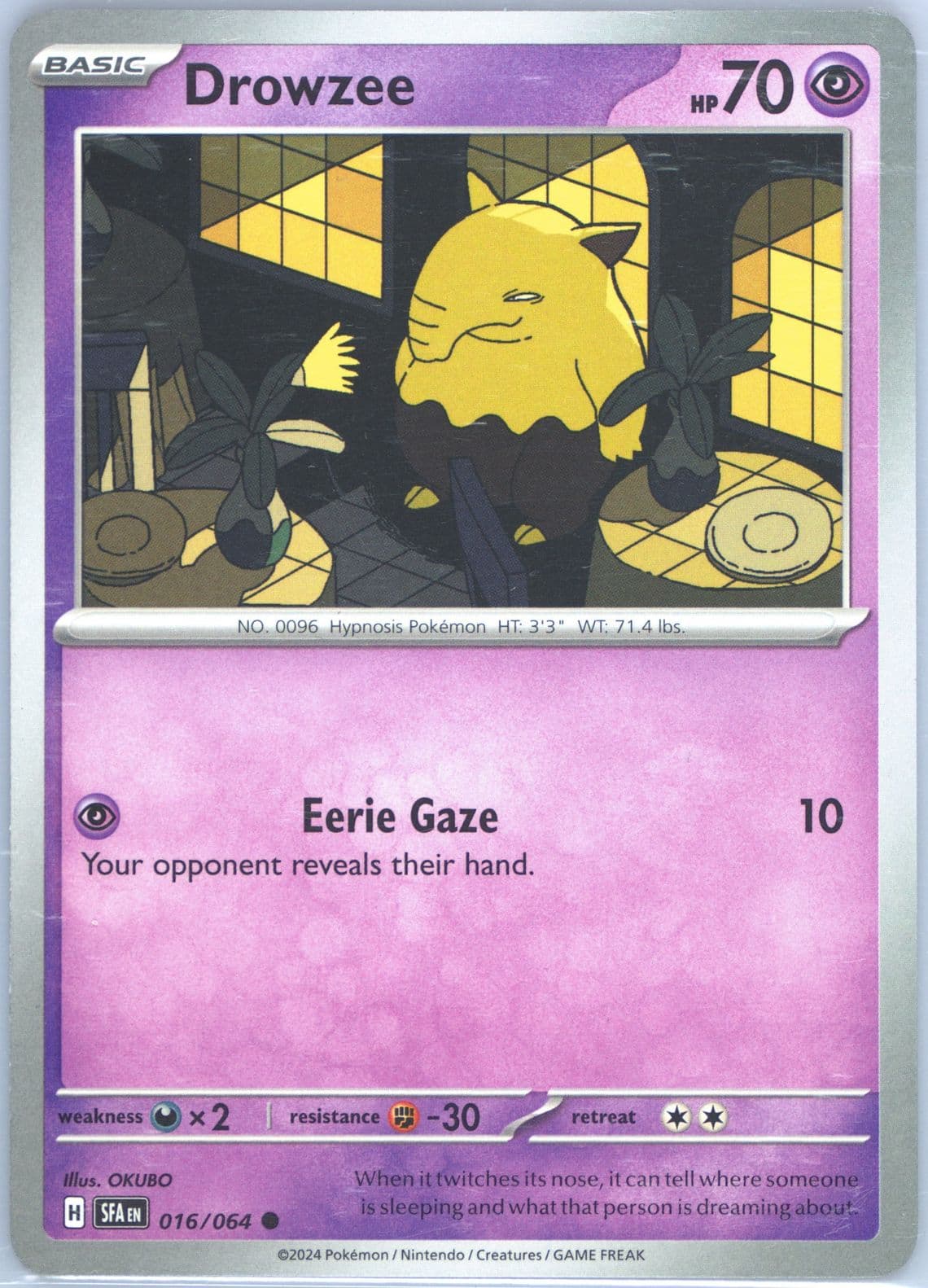 Drowzee (016) 2024 Pokemon Sfa EN-Shrouded Fable