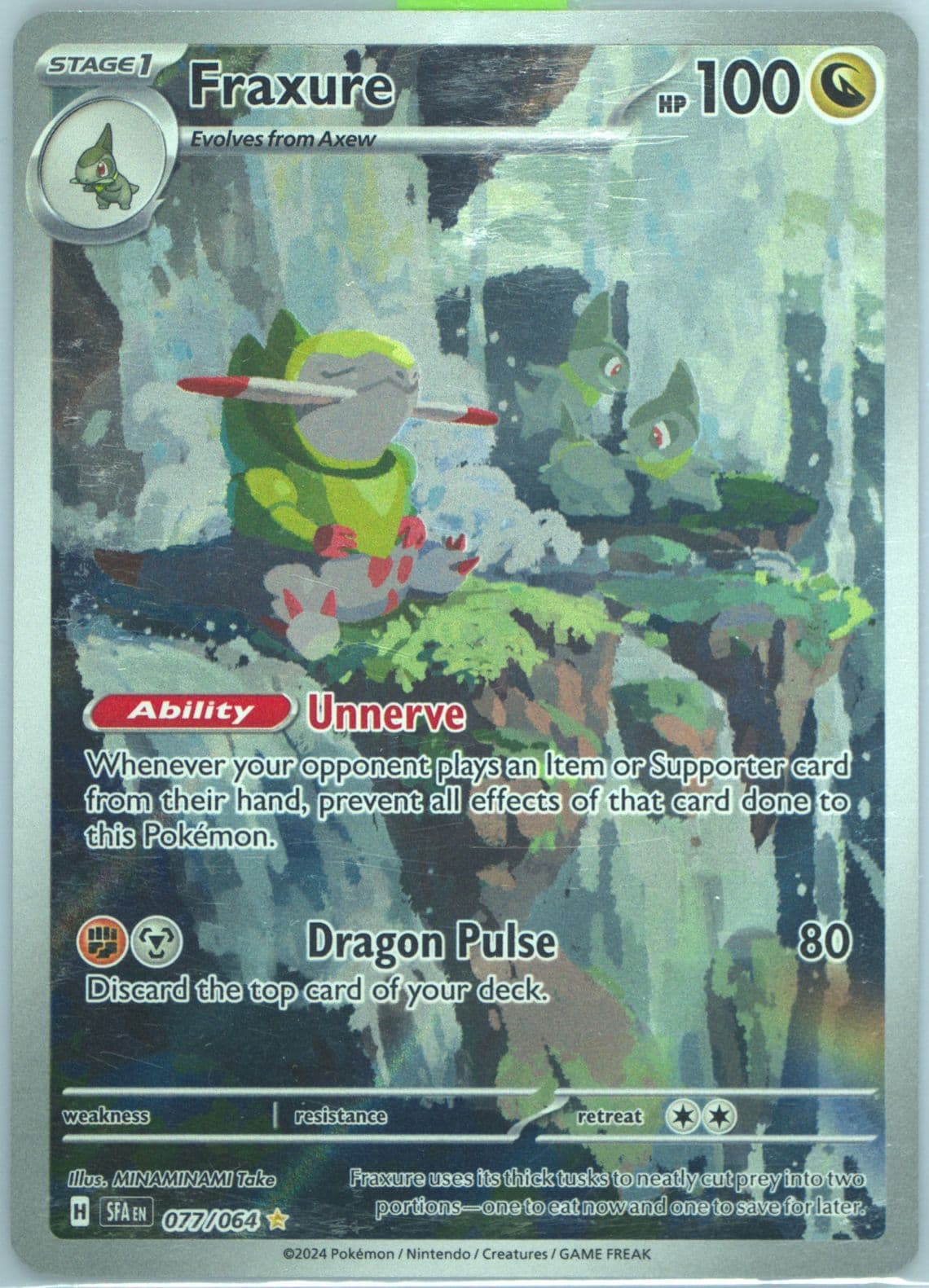 Fraxure Illustration Rare (077) 2024 Pokemon Sfa EN-Shrouded Fable