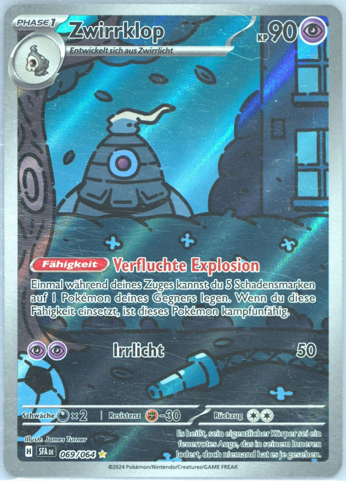 Dusclops Illustration Rare (069) 2024 Pokemon German Sfa de-Shrouded Fable