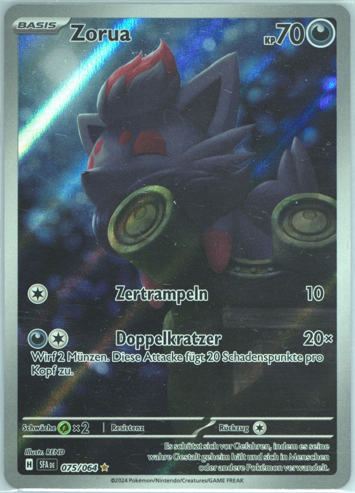 Zorua Illustration Rare (075) 2024 Pokemon German Sfa de-Shrouded Fable
