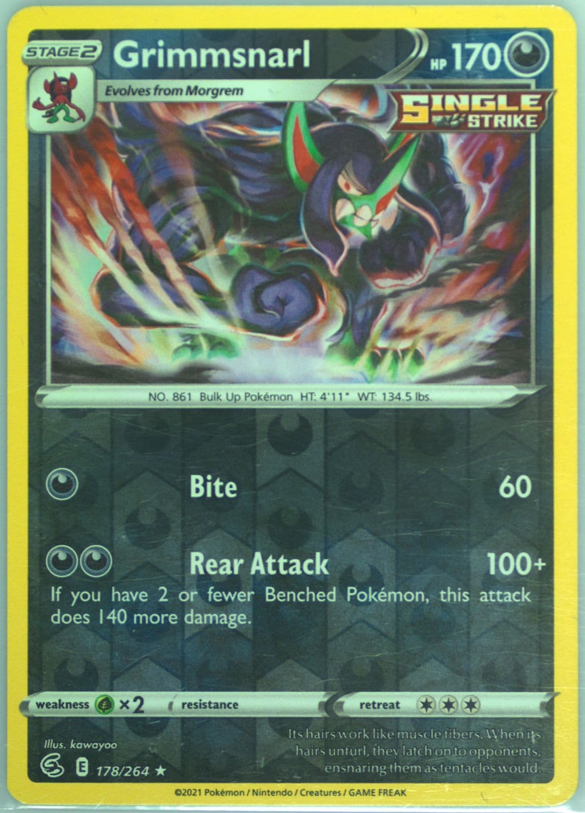 Grimmsnarl-Reverse Foil (178) 2021 Pokemon Sword & Shield Fusion Strike