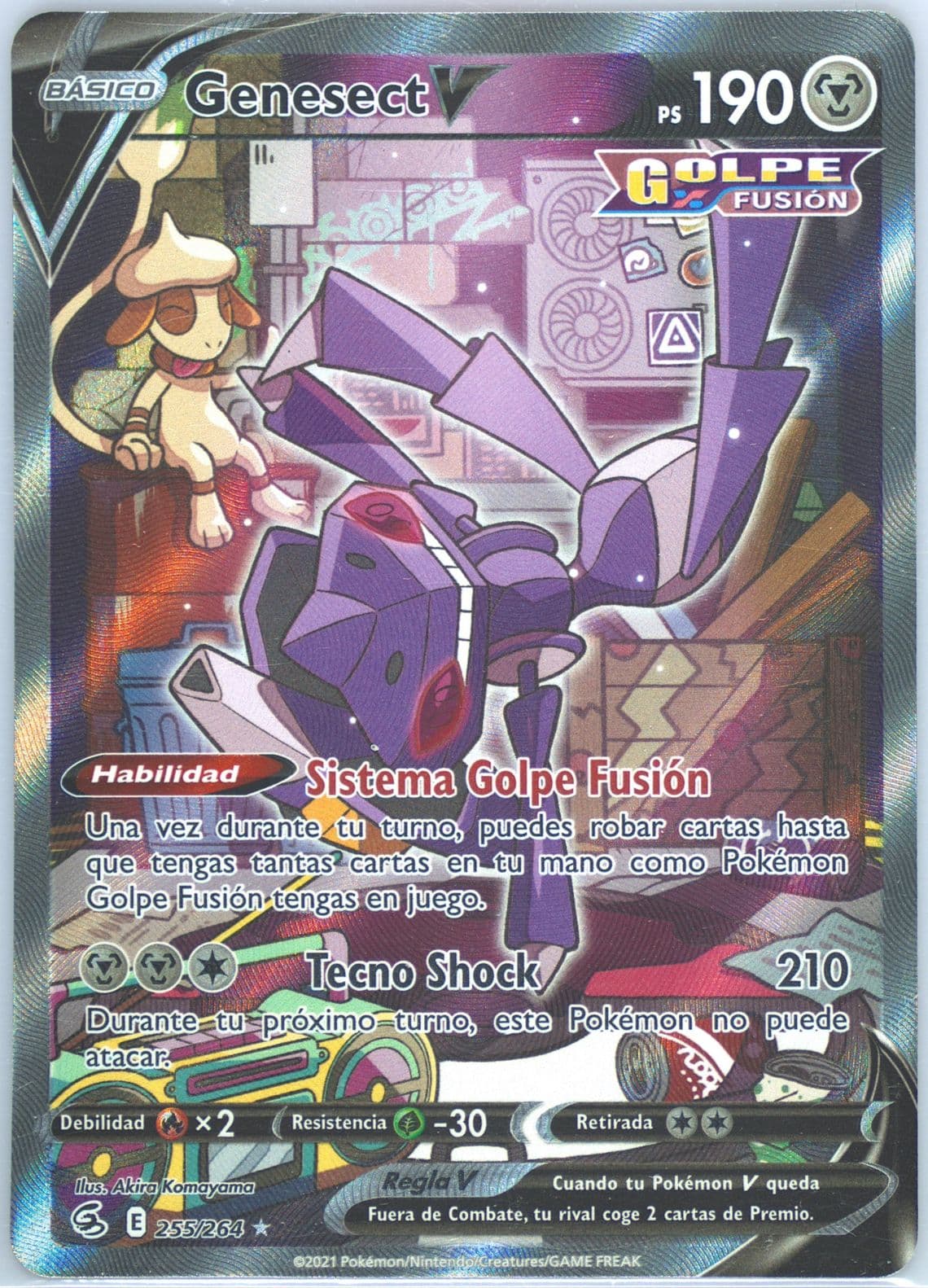 Full Art/Genesect V Spanish (255) 2021 Pokemon Sword & Shield Fusion Strike