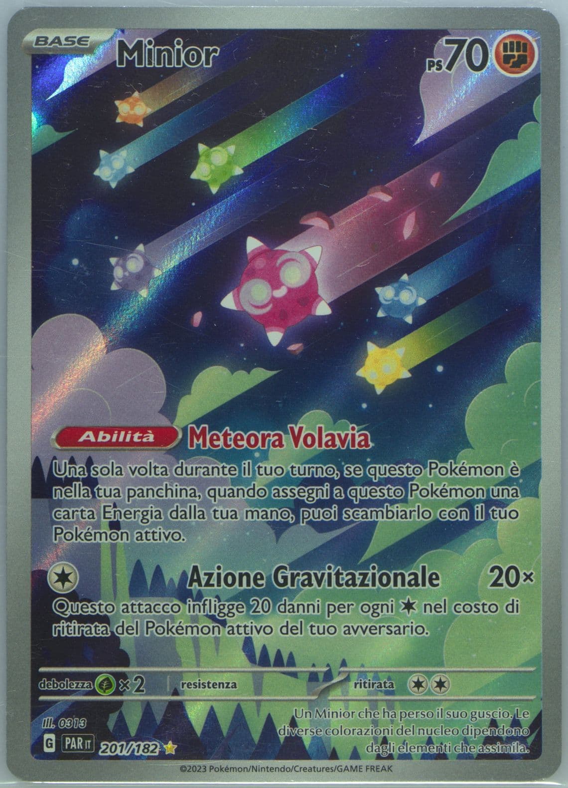 Minior Illustration Rare (201) 2023 Pokemon Italian Par It-Paradox Rift
