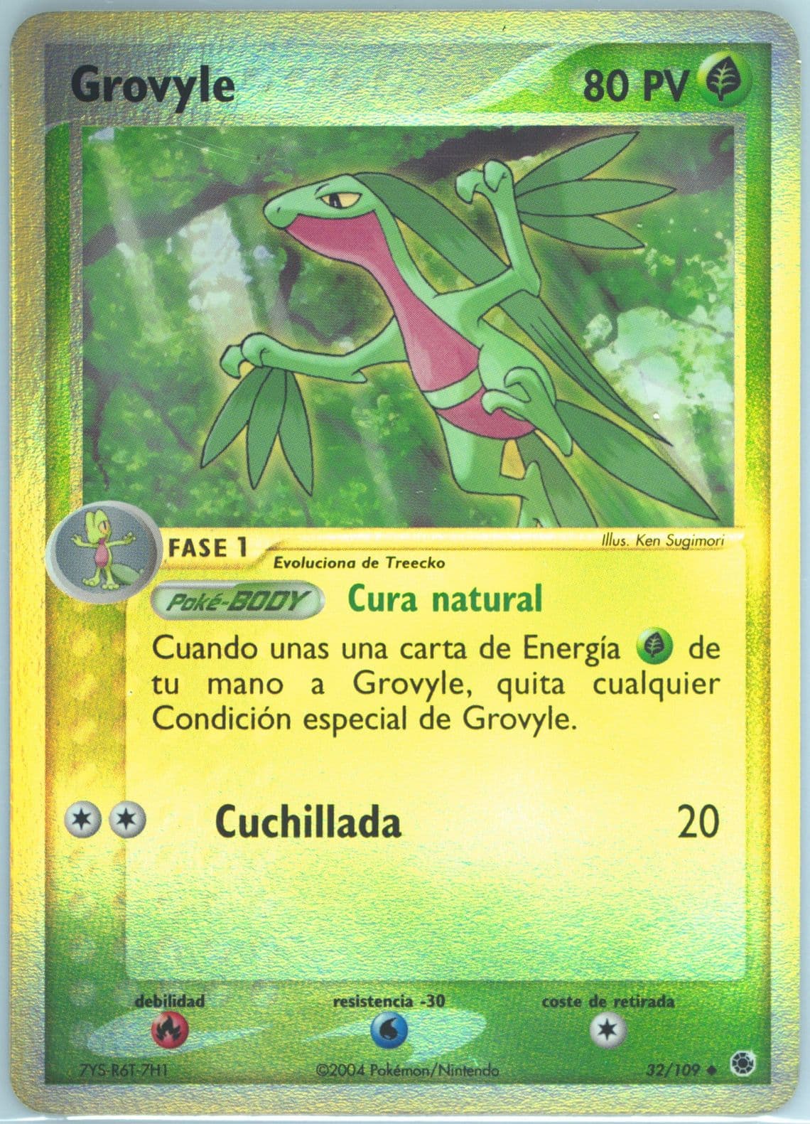 Grovyle-Reverse Foil (32) 2004 Pokemon Spanish EX Ruby & Sapphire