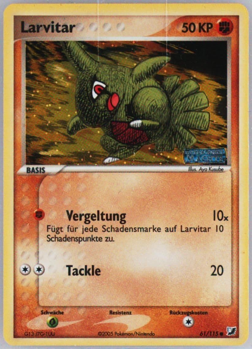 Larvitar-Reverse Foil German (61) 2005 Pokemon EX Unseen Forces
