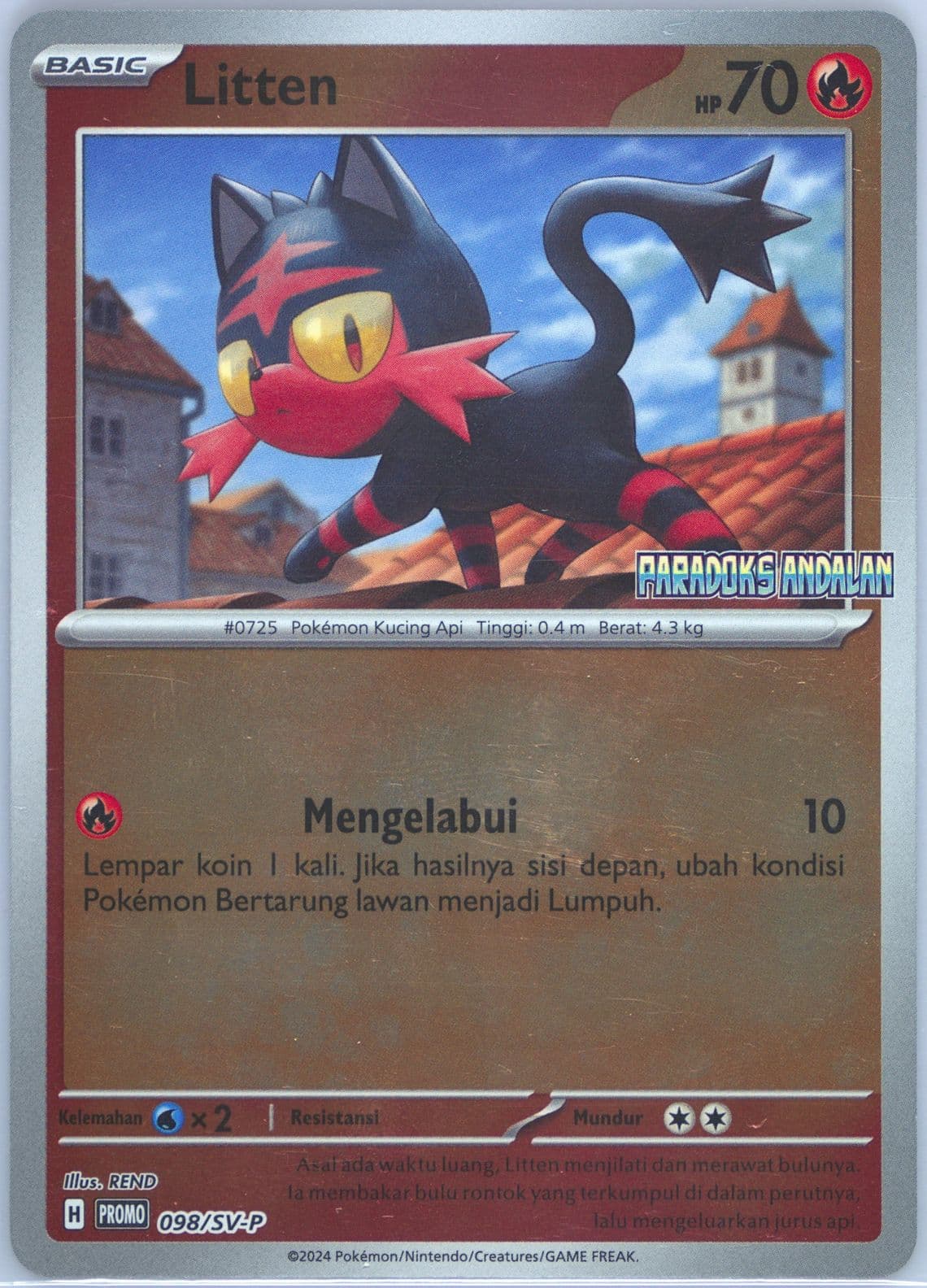 Litten Ace Paradox Special Set (098) 2024 Pokemon Indonesian SV-P Promo