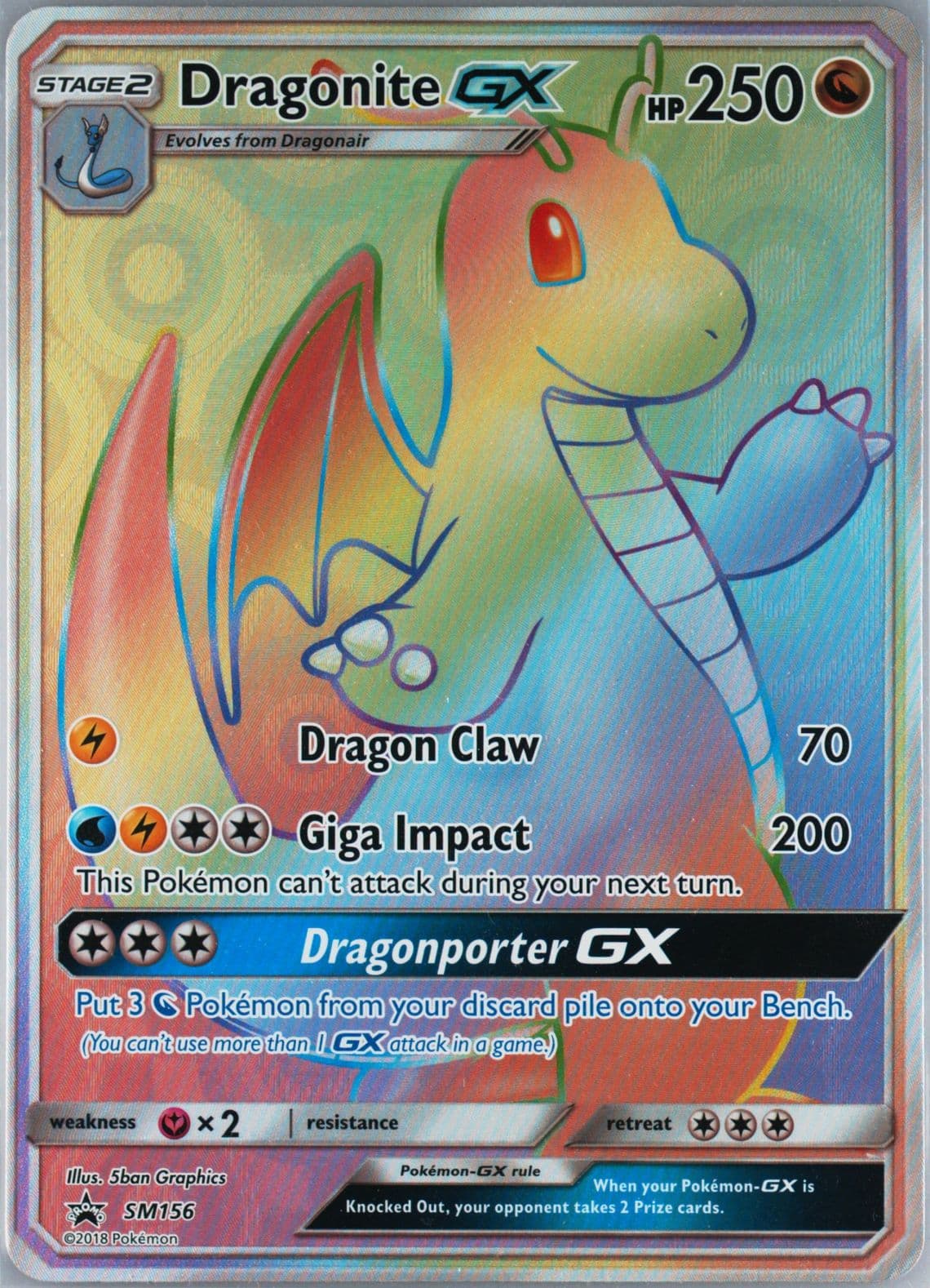 Full Art/Dragonite GX Dragon Majesty Premium Powers Collection-Jumbo (SM156) 2018 Pokemon SM Black Star Promo