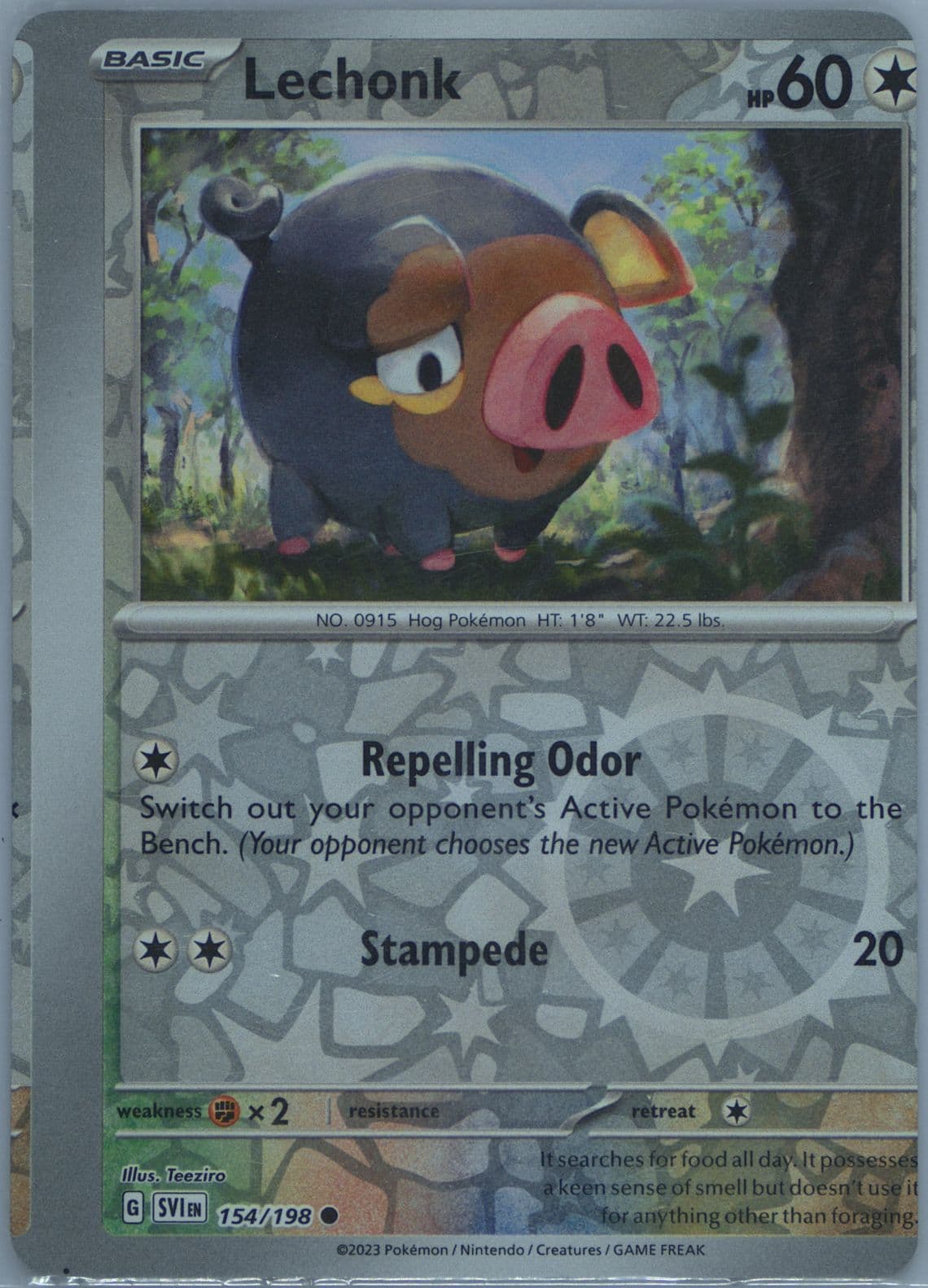 Lechonk Reverse Holo-Inverted Back (154) 2023 Pokemon Svi EN-Scarlet & Violet