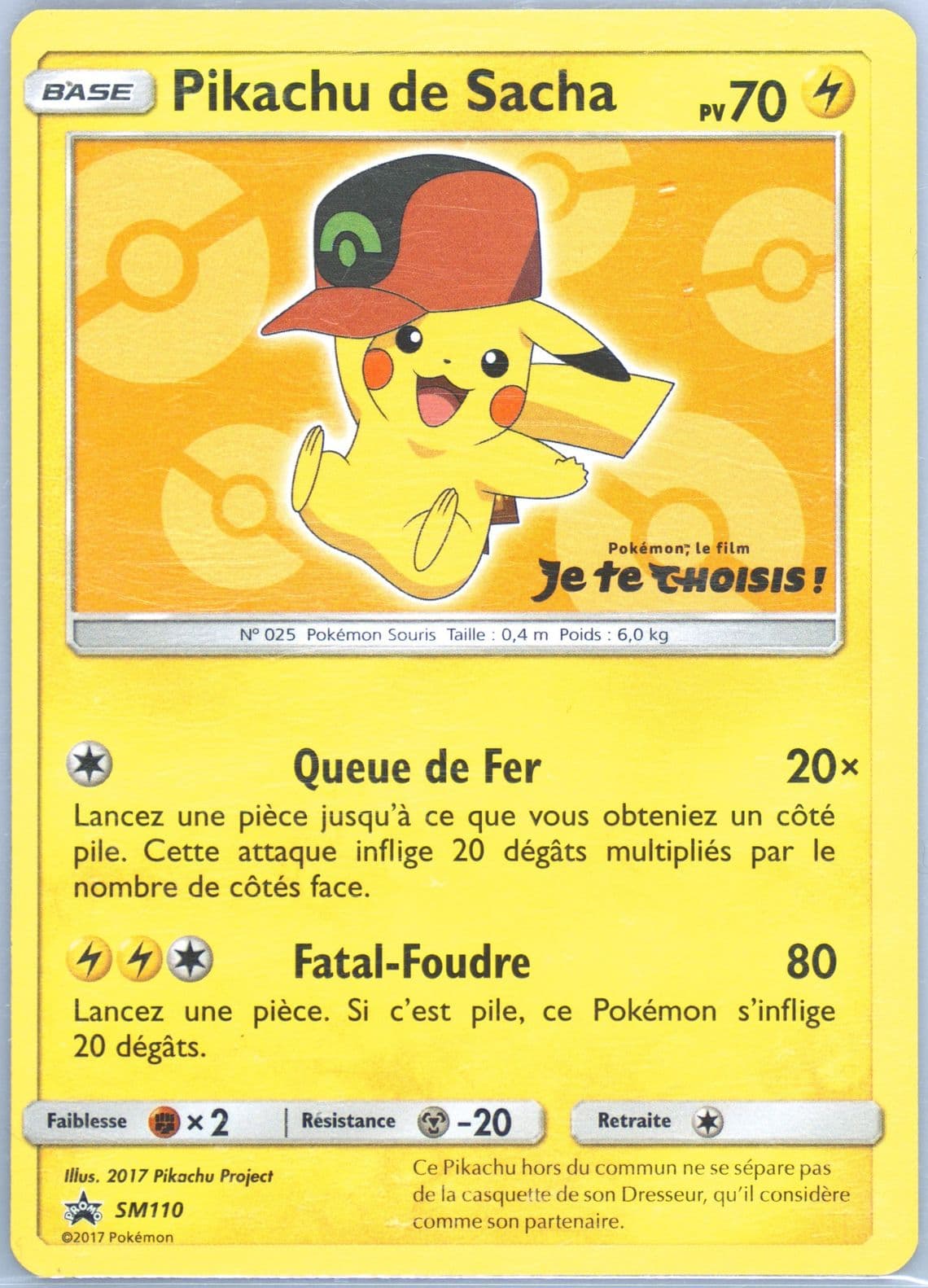 Pikachu de Sacha Retail Promotion (SM110) 2018 Pokemon SM Black Star Promo