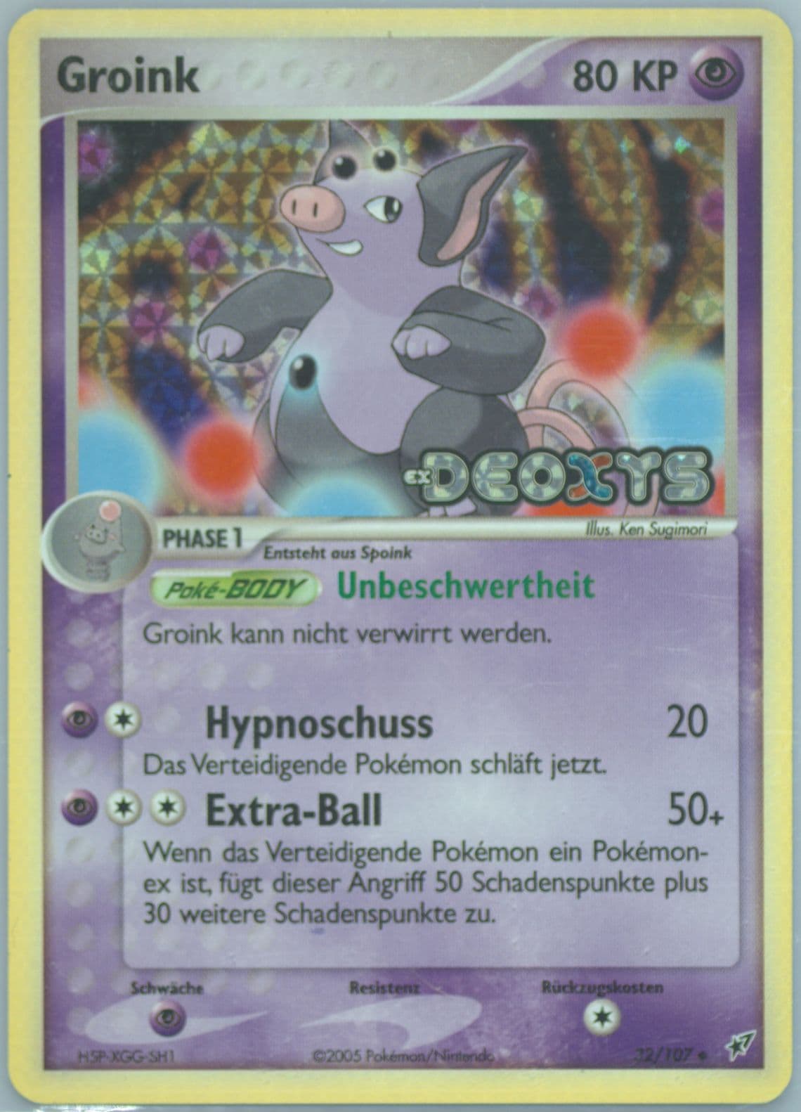 Groink-Reverse Foil German (32) 2005 Pokemon EX Deoxys