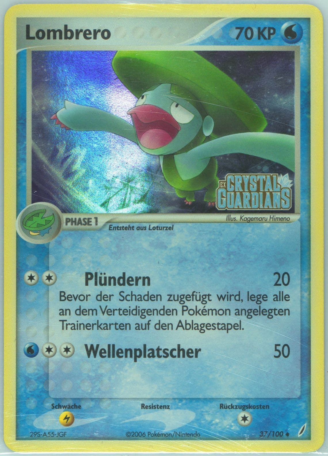 Lombrero-Reverse Foil German (37) 2006 Pokemon EX Crystal Guardians