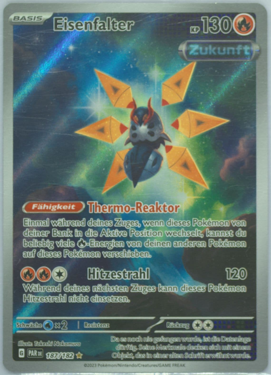 Iron Moth Illustration Rare (187) 2023 Pokemon German Par de-Paradox Rift