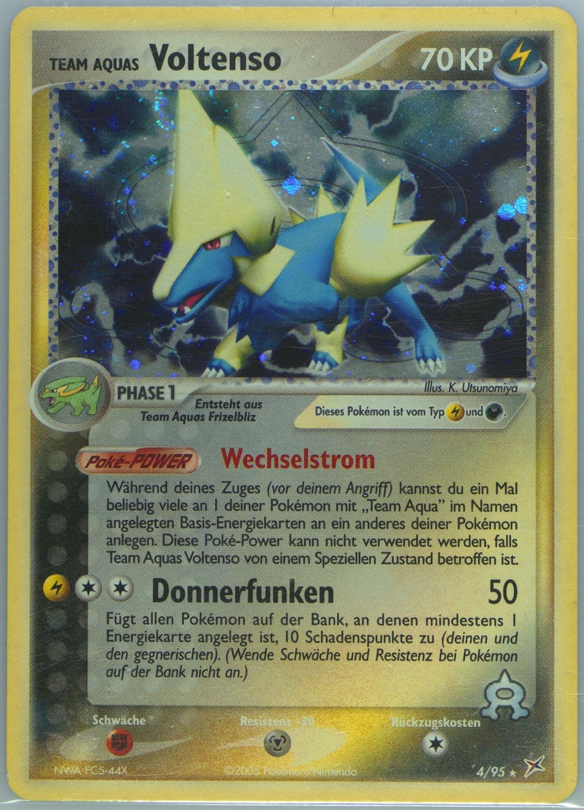 Team Aquas Voltenso-Holo (4) 2005 Pokemon German EX Team Magma VS Team Aqua