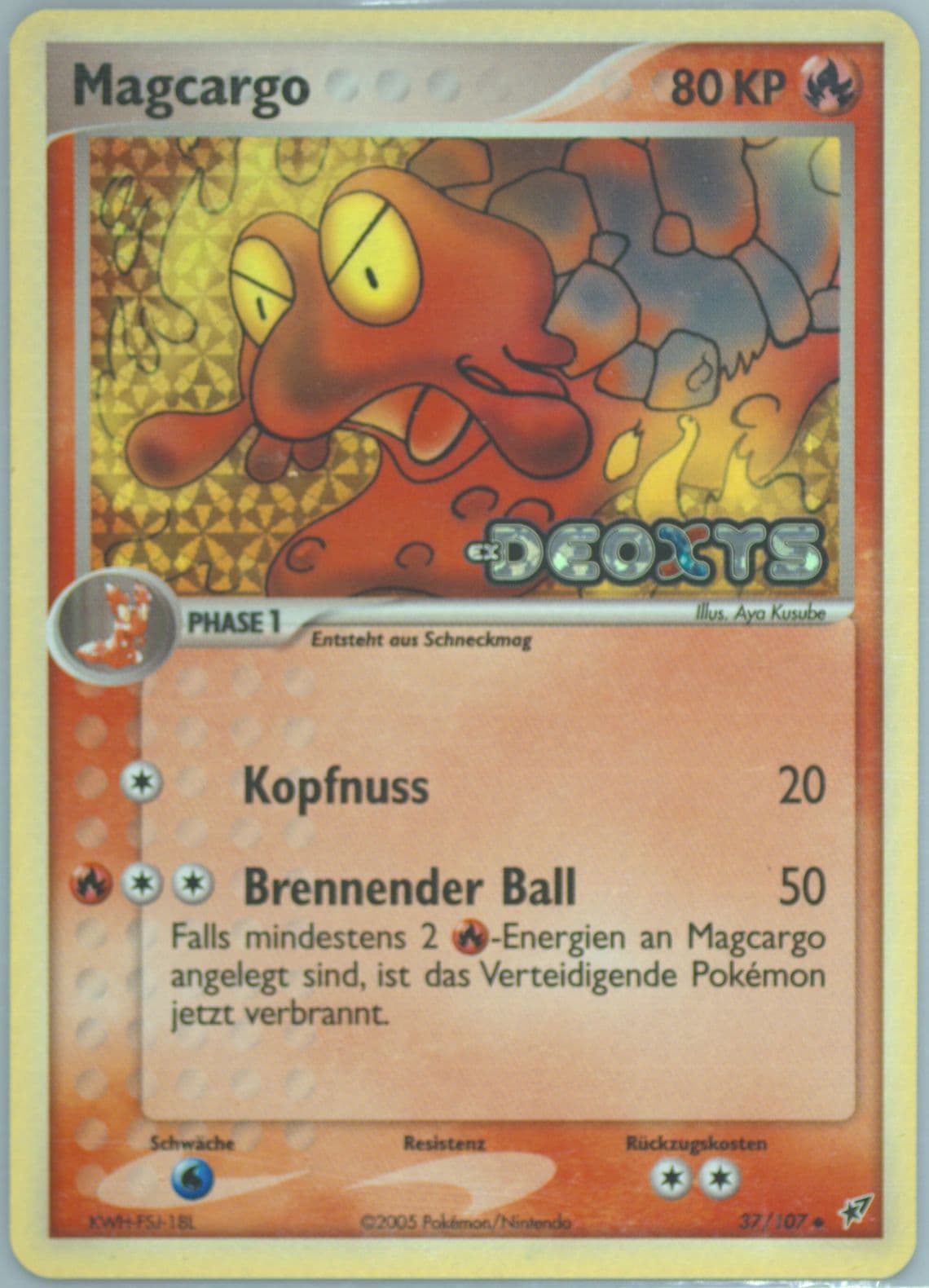 Magcargo-Reverse Foil German (37) 2005 Pokemon EX Deoxys