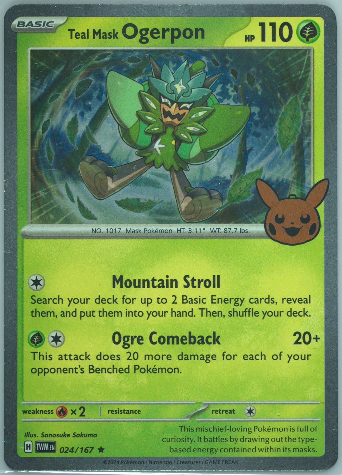 Teal Mask Ogerpon (024) 2024 Pokemon Trick or Trade