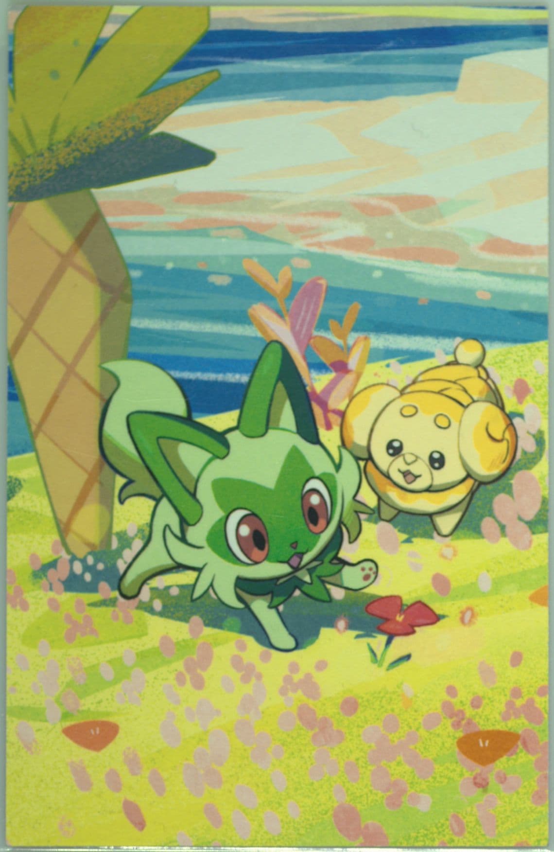 Sprigatito Art Card 2023 Pokemon Paldea Friends Mini Tins