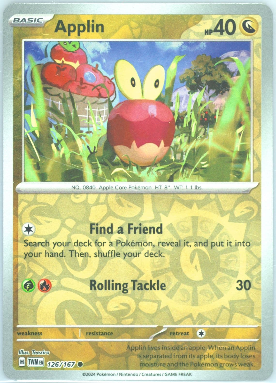 Applin Reverse Holo (126) 2024 Pokemon Twm EN-Twilight Masquerade