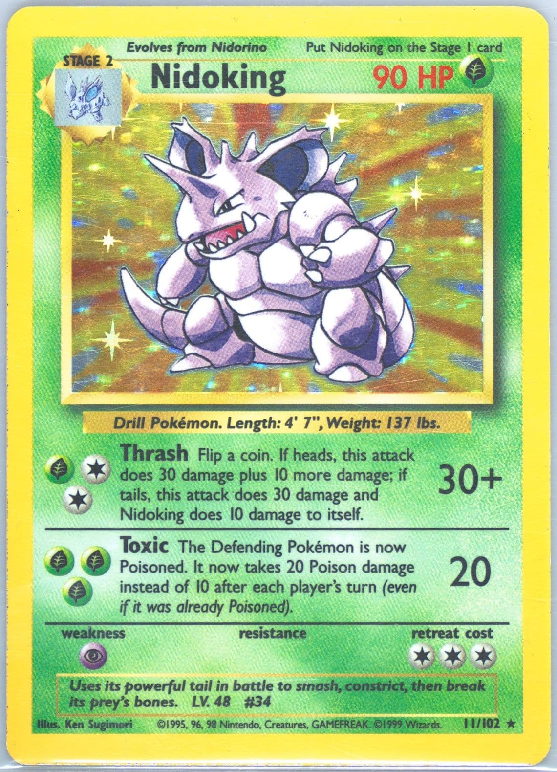Nidoking-Holo Inverted Back (11) 1999 Pokemon Game