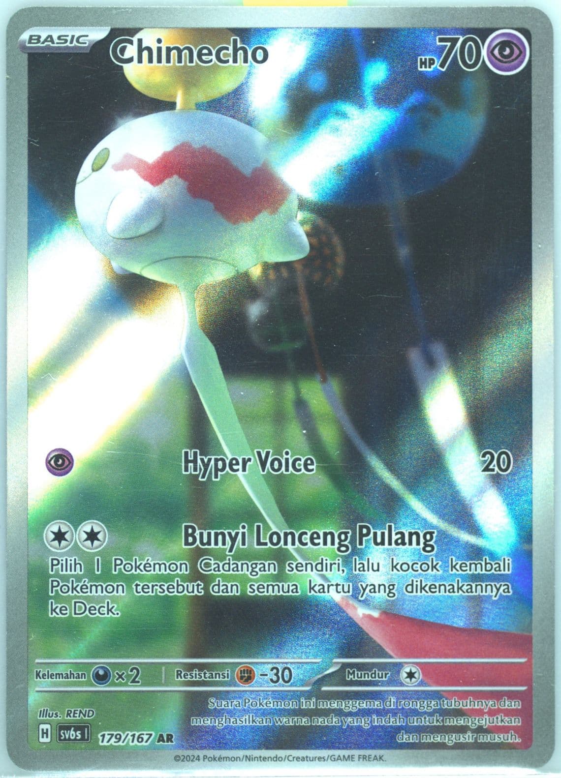 Chimecho Art Rare (179) 2024 Pokemon Indonesian Sv6s I-Transfiguration Mask