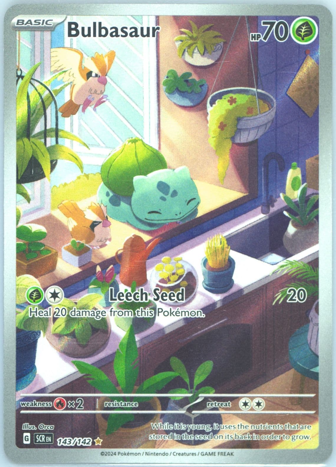 Bulbasaur Illustration Rare (143) 2024 Pokemon Scr EN-Stellar Crown