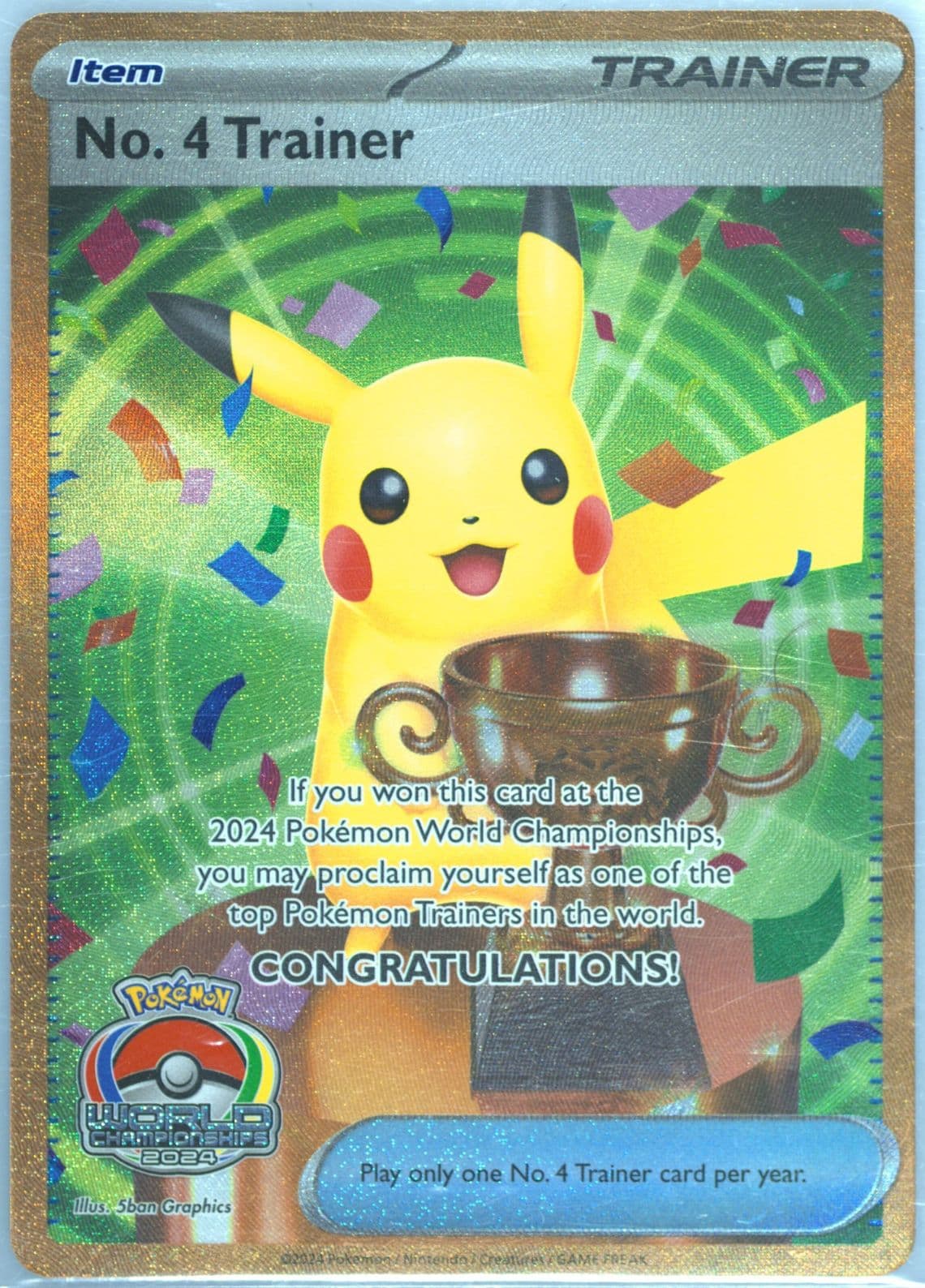 No. 4 Trainer 2024 Pokemon World Championships Promo