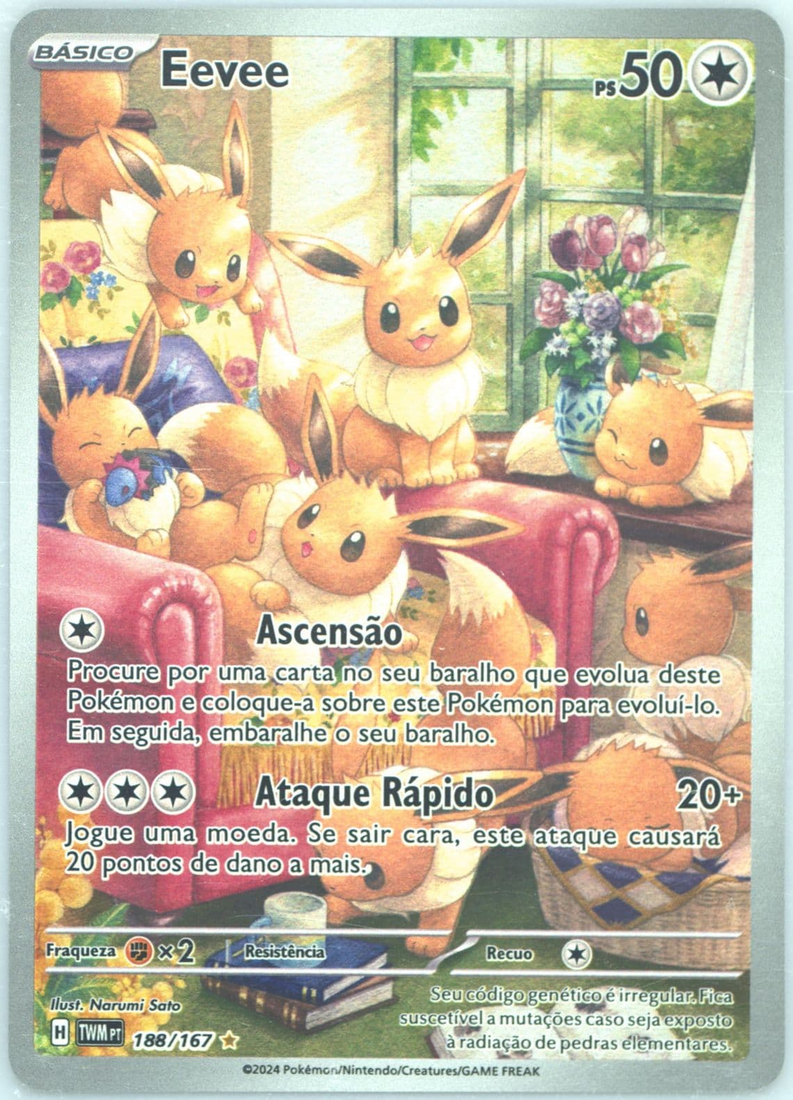 Eevee Illustration Rare (188) 2024 Pokemon Portuguese Twm PT-Twilight Masquerade
