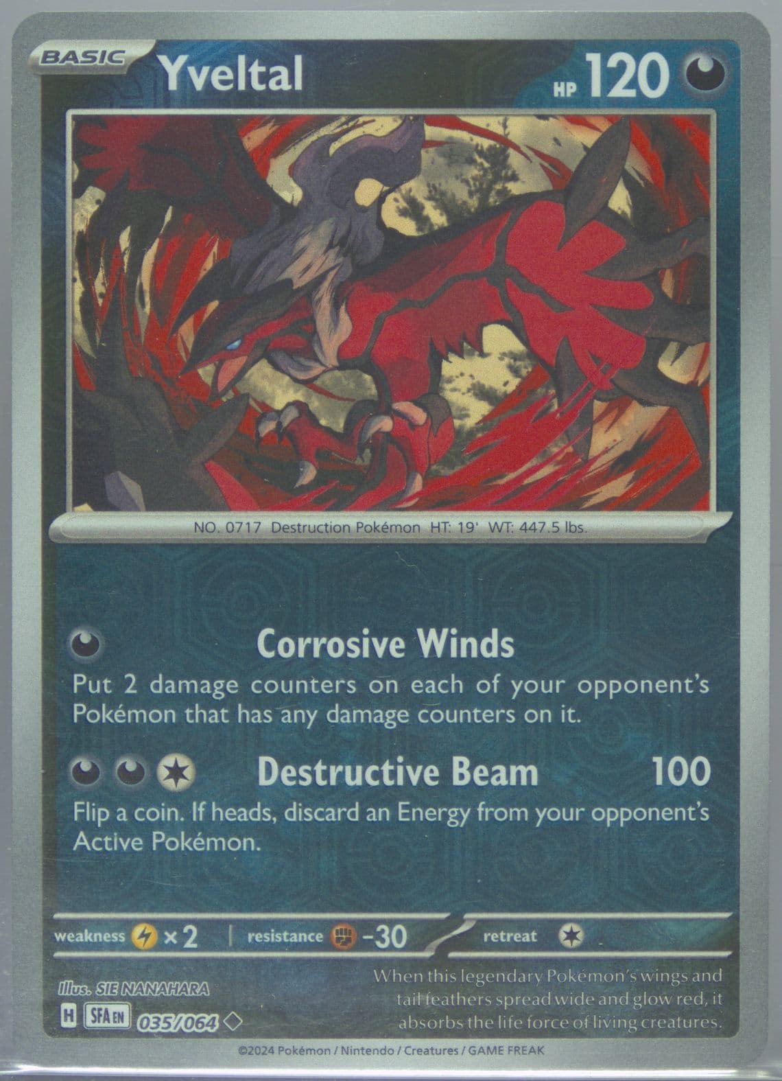 Yveltal Reverse Holo (035) 2024 Pokemon Sfa EN-Shrouded Fable