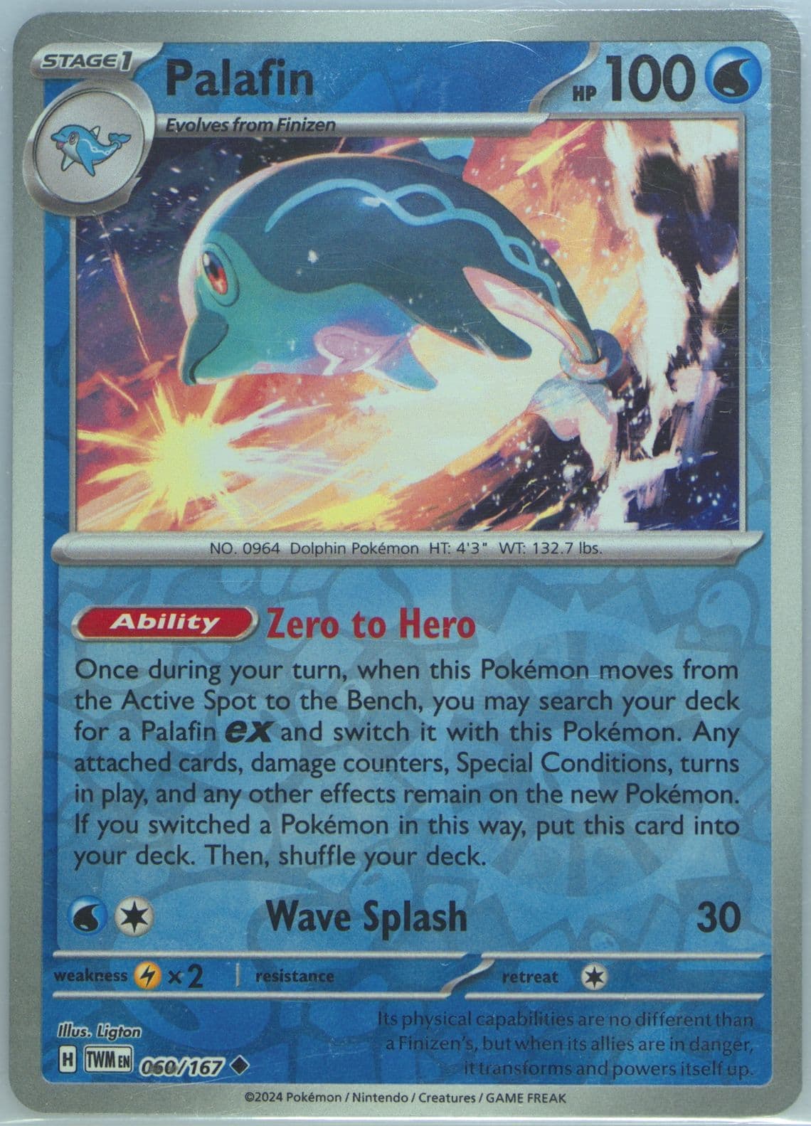 Palafin Reverse Holo (060) 2024 Pokemon Twm EN-Twilight Masquerade