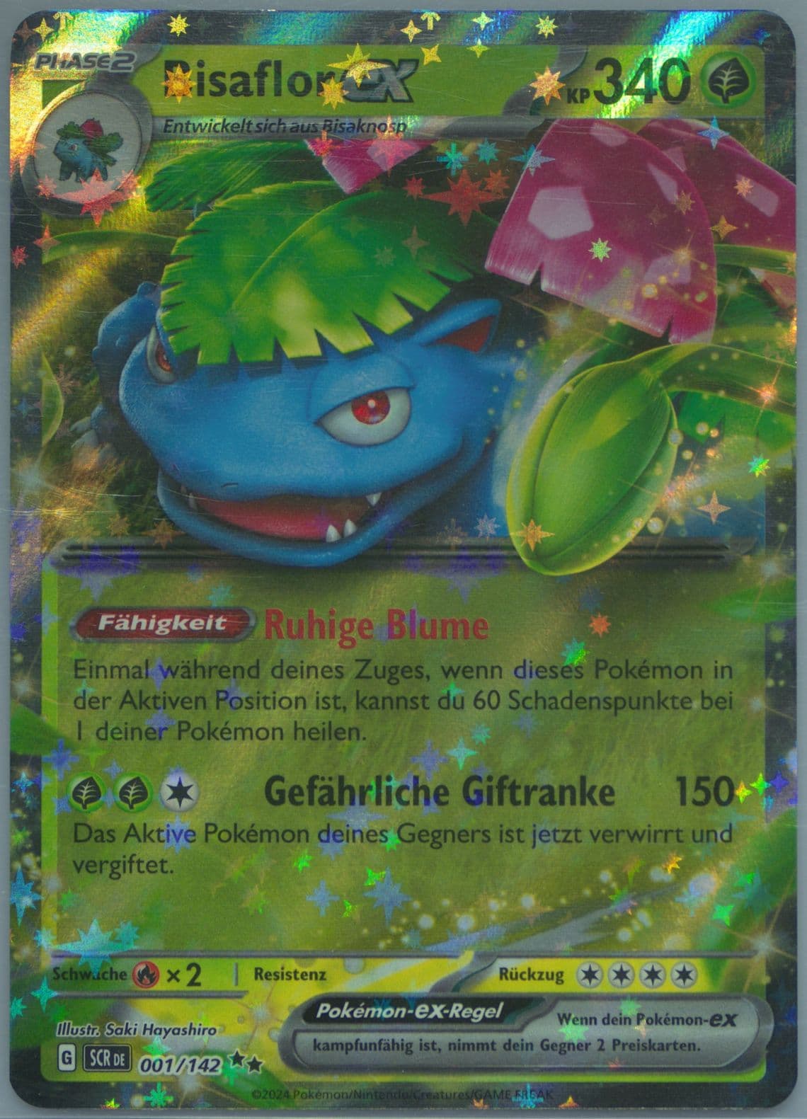 Venusaur EX (001) 2024 Pokemon German Scr de-Stellar Crown