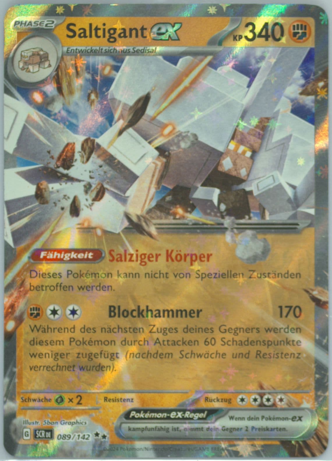 Garganacl EX (089) 2024 Pokemon German Scr de-Stellar Crown