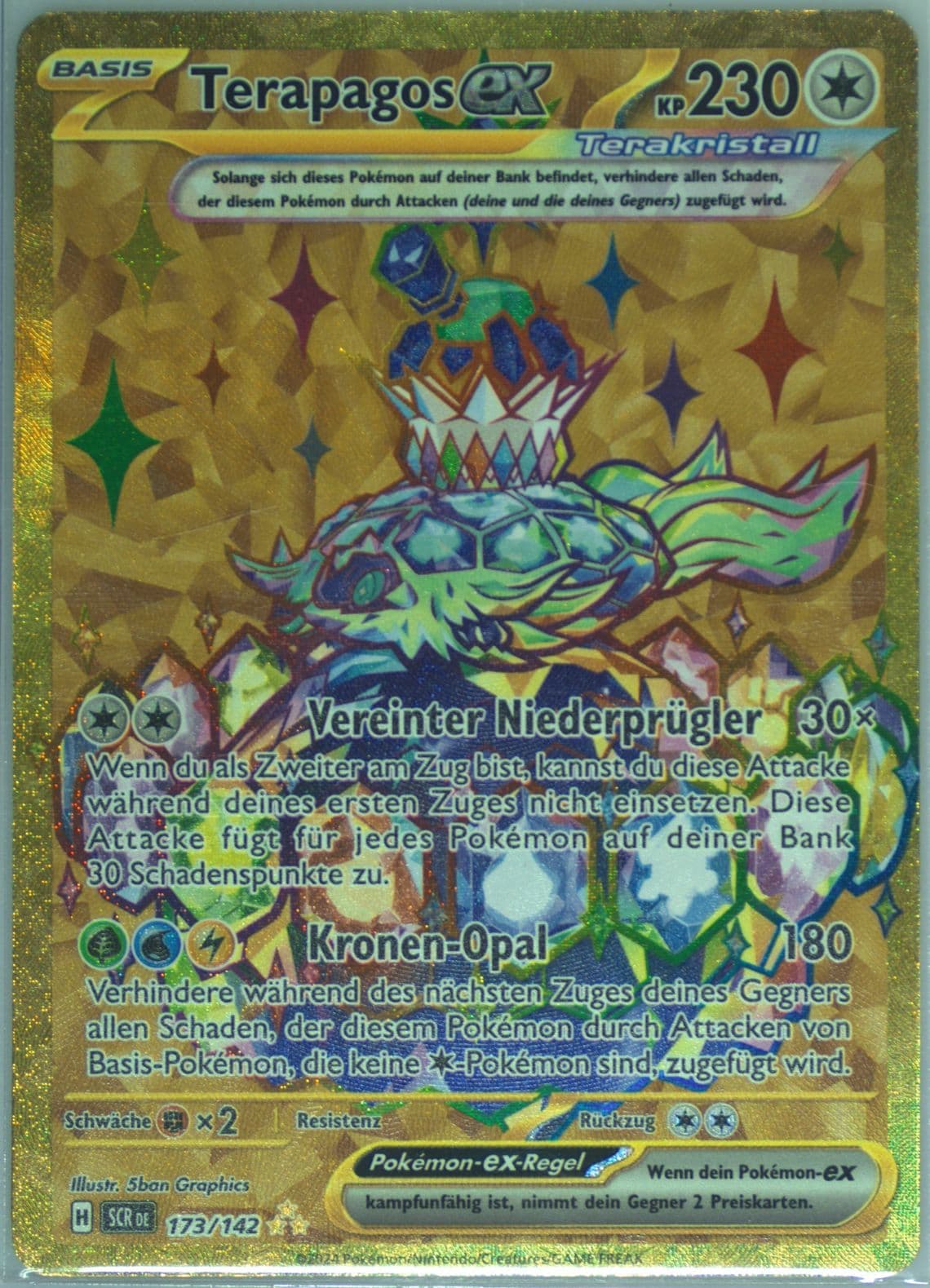 Terapagos EX Hyper Rare (173) 2024 Pokemon German Scr de-Stellar Crown