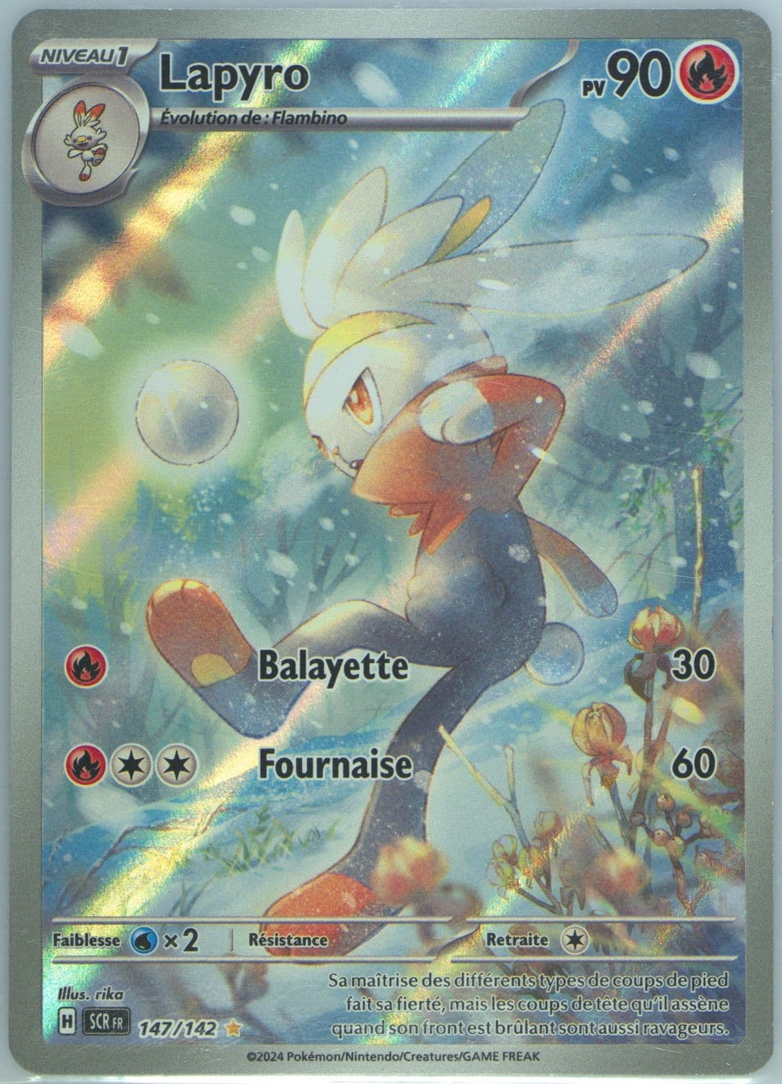 Raboot Illustration Rare (147) 2024 Pokemon French Scr FR-Stellar Crown