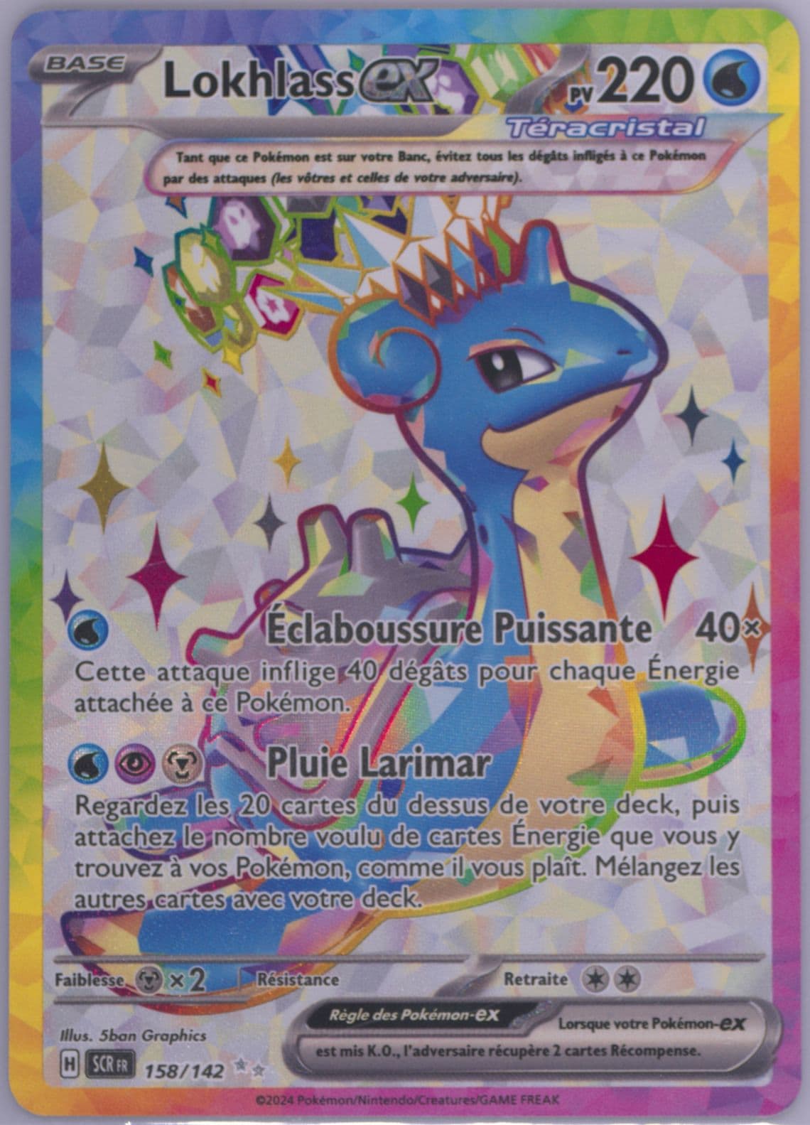 Lapras EX Ultra Rare (158) 2024 Pokemon French Scr FR-Stellar Crown