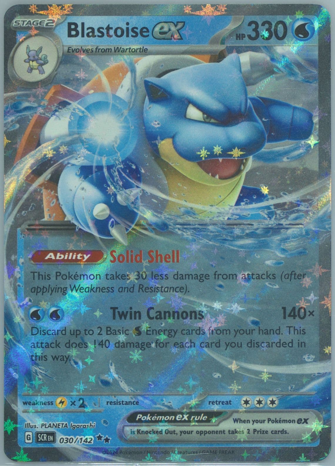 Blastoise EX (030) 2024 Pokemon Italian Scr It-Stellar Crown